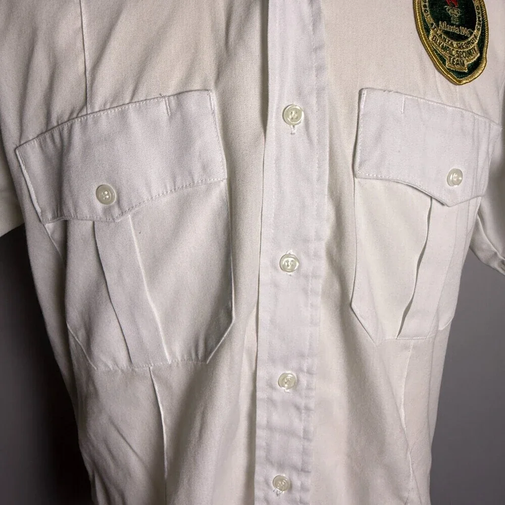 VINTAGE OLYMPICS 1996 ATLANTA SECURITY UNIFORM SHIRT LION APPAREL Sz Medium